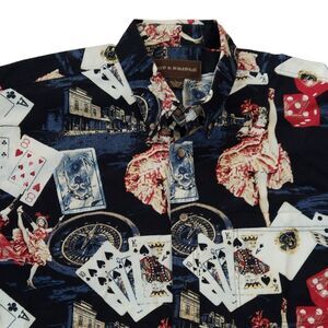 NWOT Brit & Bridle Las Vegas Gambling Short Sleeve Button Down Shirt